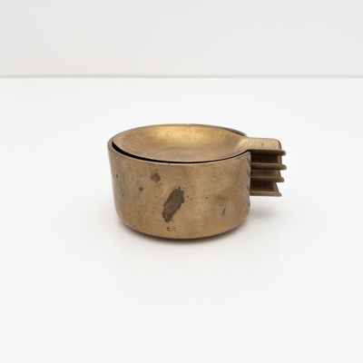 Posacenere modulare vintage in ottone, metà XX secolo
