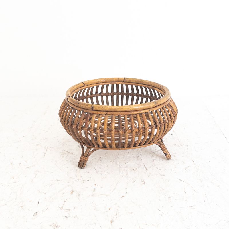 Vintage Bamboo Plant Stand, Italy, 1960s