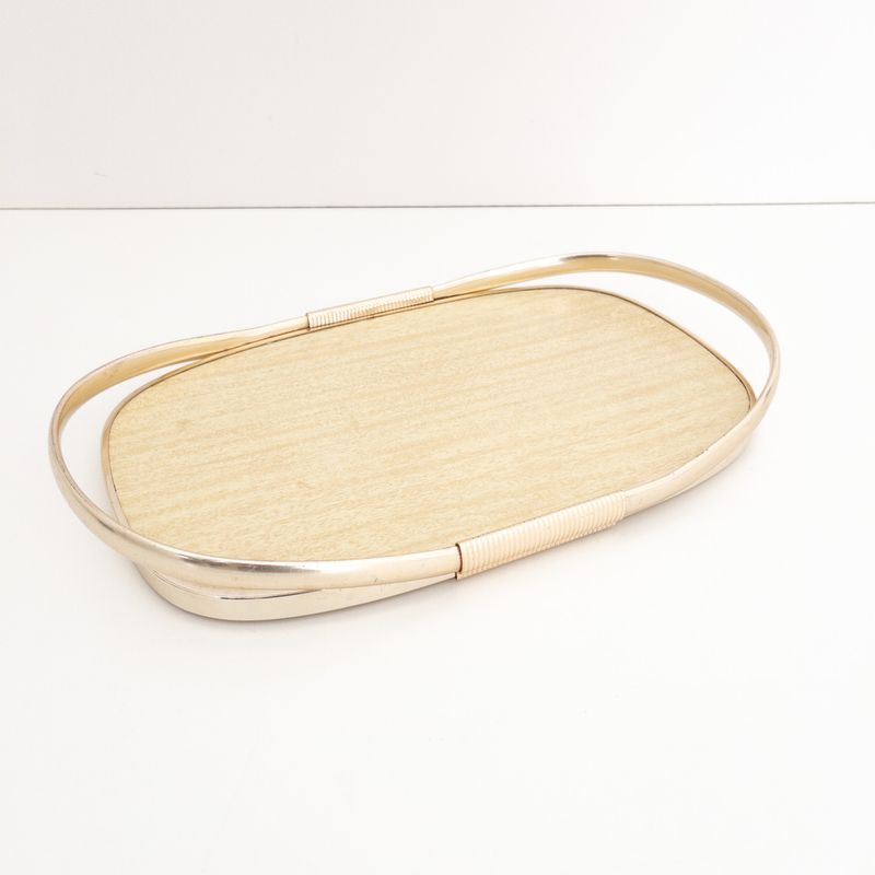 Golden Oval Tray from the 1950s