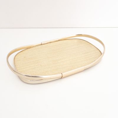 Golden Oval Tray from the 1950s