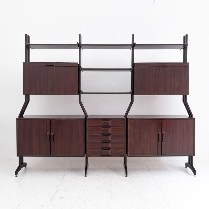 Original 1960s Modular Bookcase in Rosewood Veneer