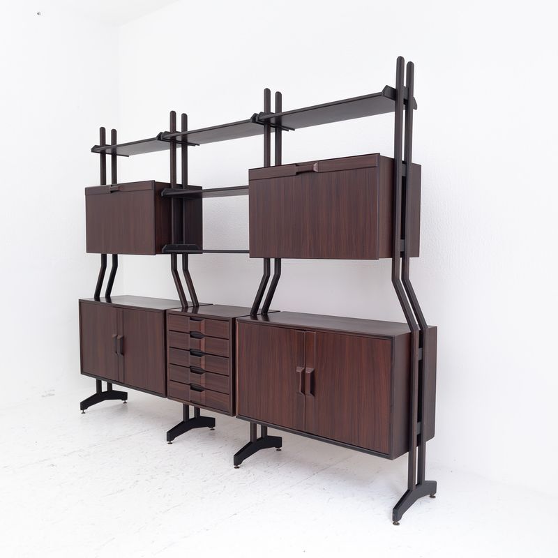 Original 1960s Modular Bookcase in Rosewood Veneer