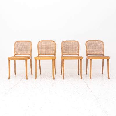 Set of 4 chairs in bentwood and Vienna straw, Sautto&amp;Liberale