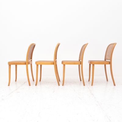 Set of 4 chairs in bentwood and Vienna straw, Sautto&amp;Liberale