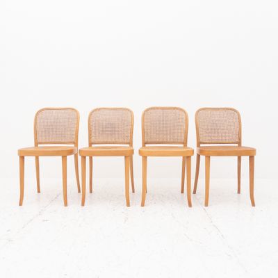 Set of 4 chairs in bentwood and Vienna straw, Sautto&amp;Liberale