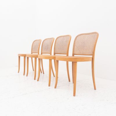 Set of 4 chairs in bentwood and Vienna straw, Sautto&amp;Liberale