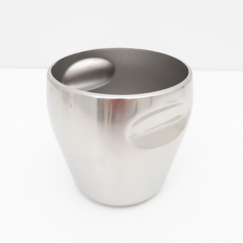 Ice Bucket with Tongs and Jigger in Stainless Steel, Series 871 – Design by Luigi Massoni and Carlo Mazzeri for Alessi