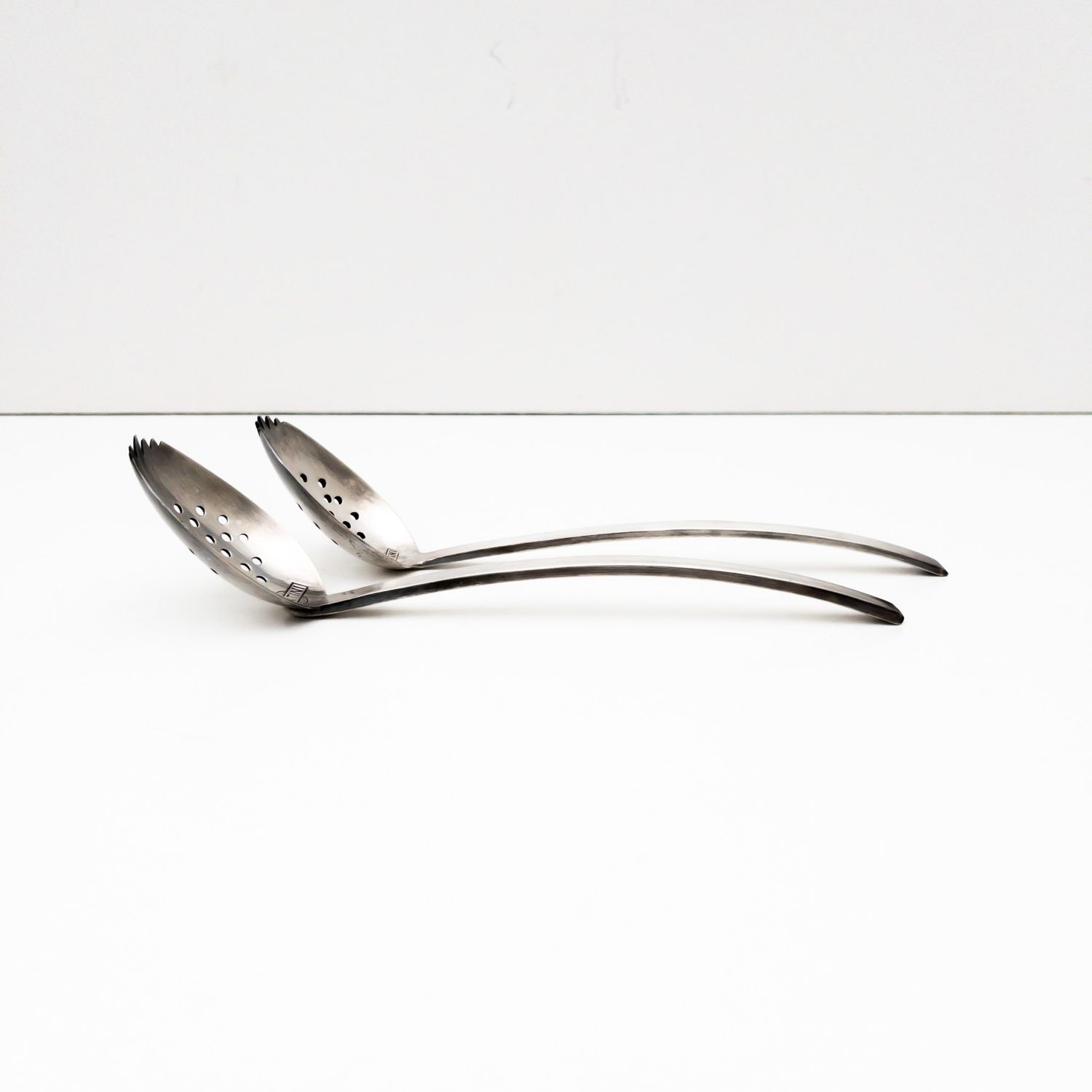 Set of 2 Vintage Martini Ice Spoons, stamped Caudano Torino