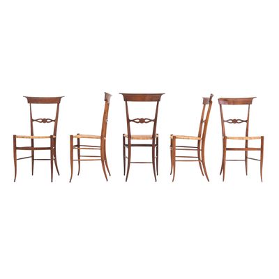 Set of 5 Chiavarine chairs from the 1950s