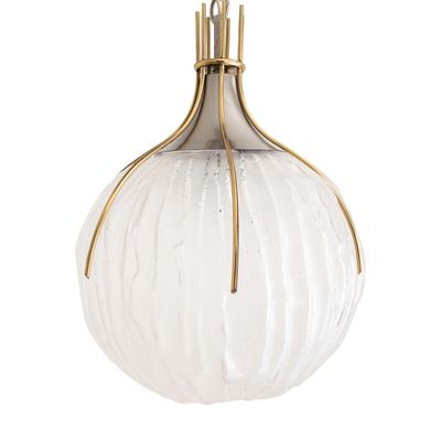 Glass sphere pendant lamp by Angelo Brotto for Luci, Italy 1960s