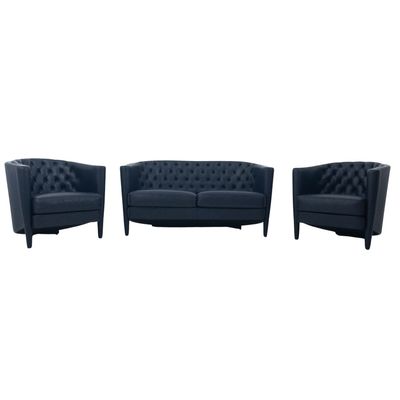 Rich Cushion capitoné two-seater sofa and set of 2 armchairs designed by Antonio Citterio for Moroso, Italy 1989