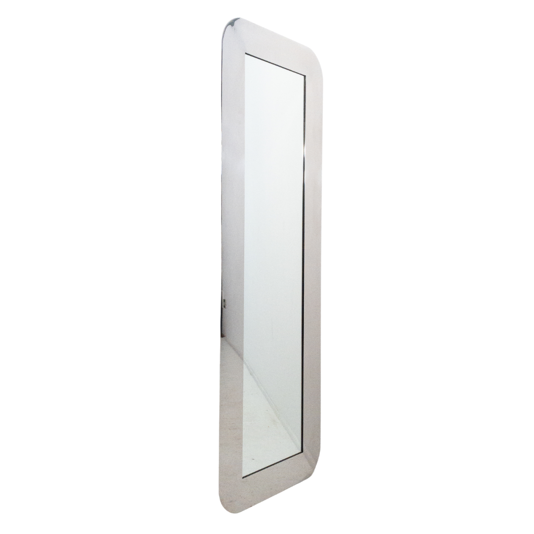Rectangular mirror in chromed steel, 1970s
