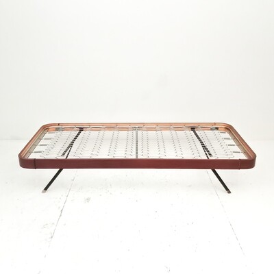Single bed in curved wood from the 60s