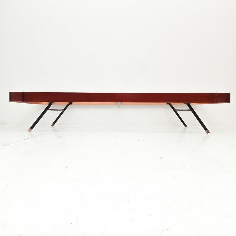 Single bed in curved wood from the 60s