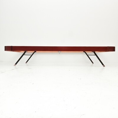 Single bed in curved wood from the 60s