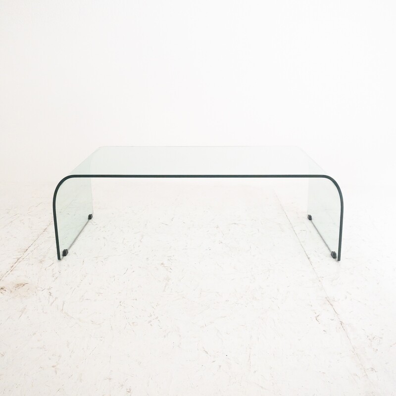 Curved glass coffee table