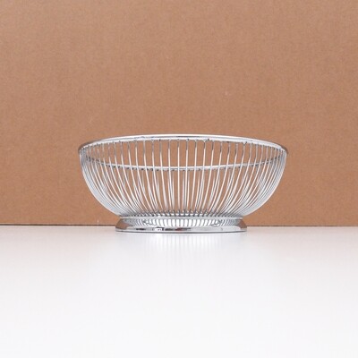 Round stainless steel wire basket by Alfra Alessi, Italy, 1970s