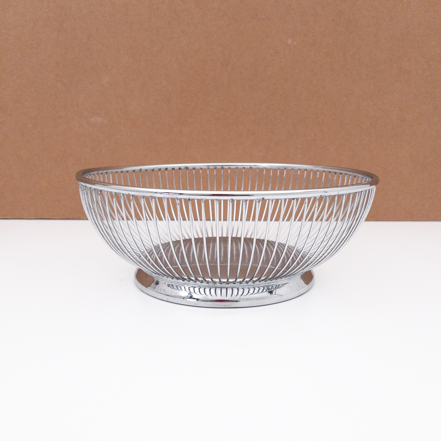 Round stainless steel wire basket by Alfra Alessi, Italy, 1970s
