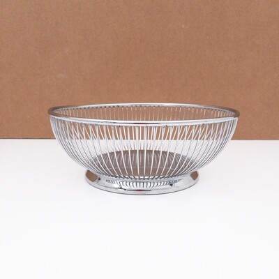 Round stainless steel wire basket by Alfra Alessi, Italy, 1970s