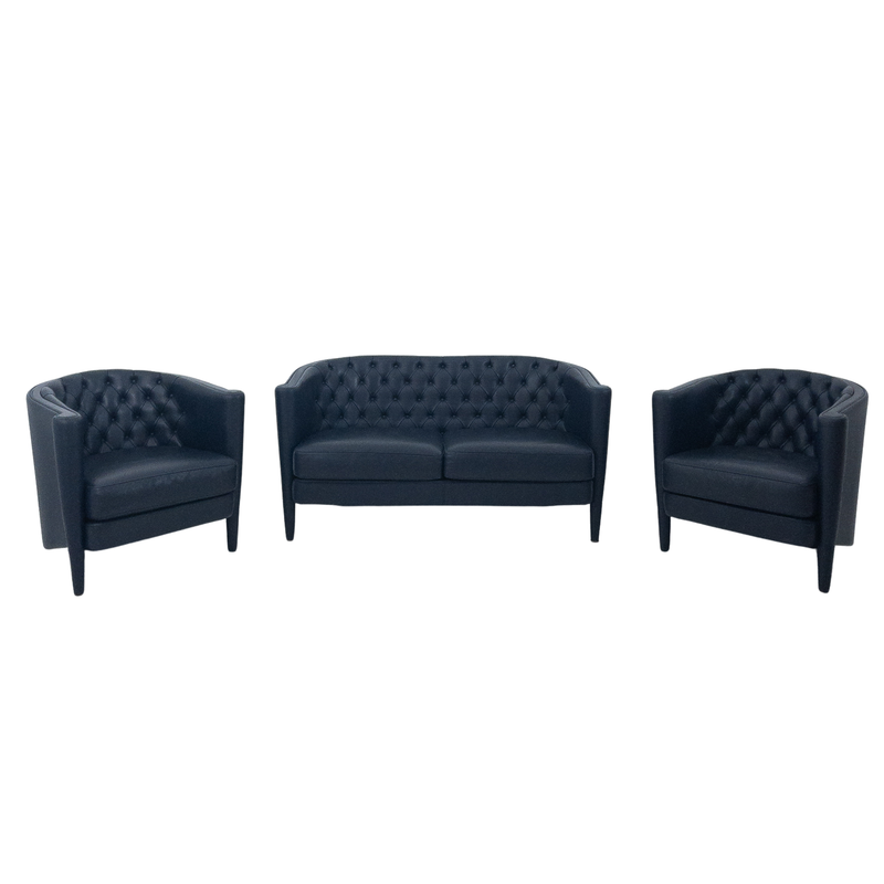 Rich Cushion capitoné two-seater sofa and set of 2 armchairs designed by Antonio Citterio for Moroso, Italy 1989