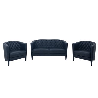 Rich Cushion capitoné two-seater sofa and set of 2 armchairs designed by Antonio Citterio for Moroso, Italy 1989