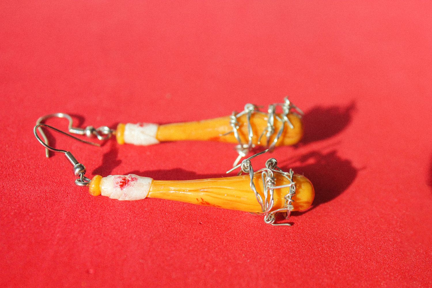 Baseball bat earrings