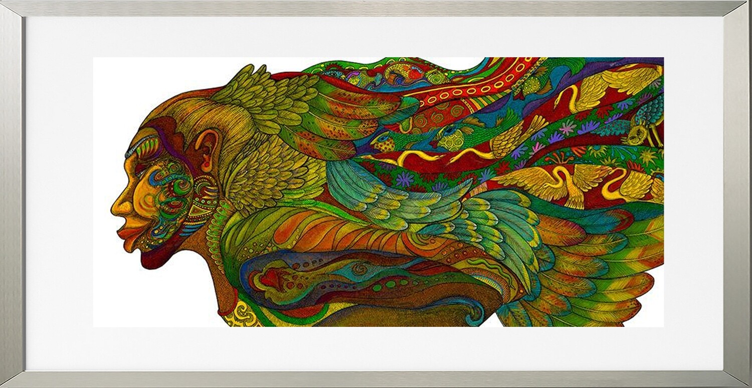 Evolution Of The Adorning Glory, Framing Options: Studio Silver Frame + Mat