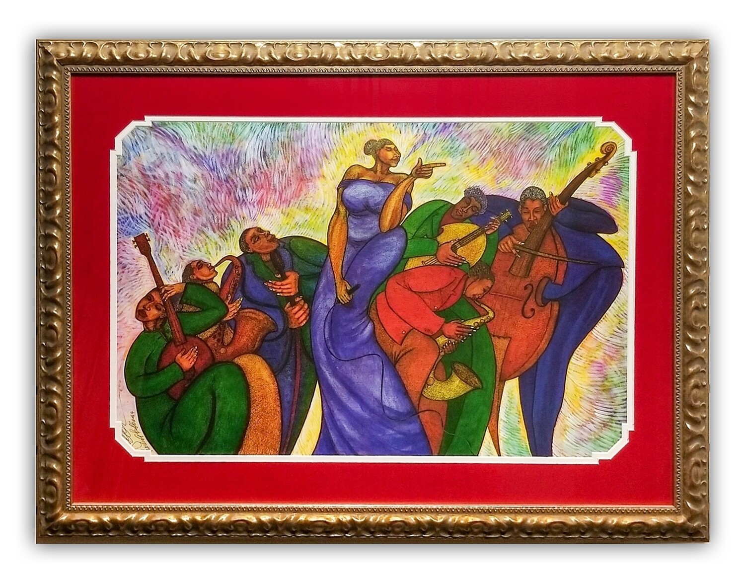 Lady with a song (framed)