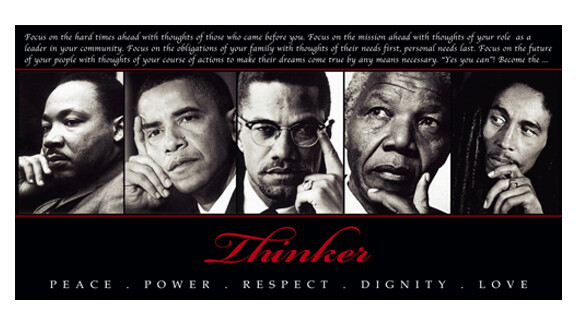 Thinker (Quintet): Peace, Power, Respect, Dignity, Love, Purchase Options: Just the Print