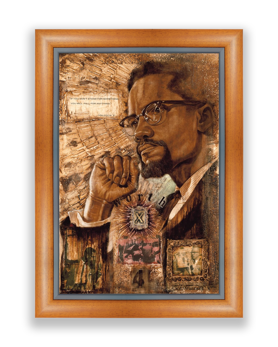 MALCOLM X- Worth Dying 4 (Framed Canvas)