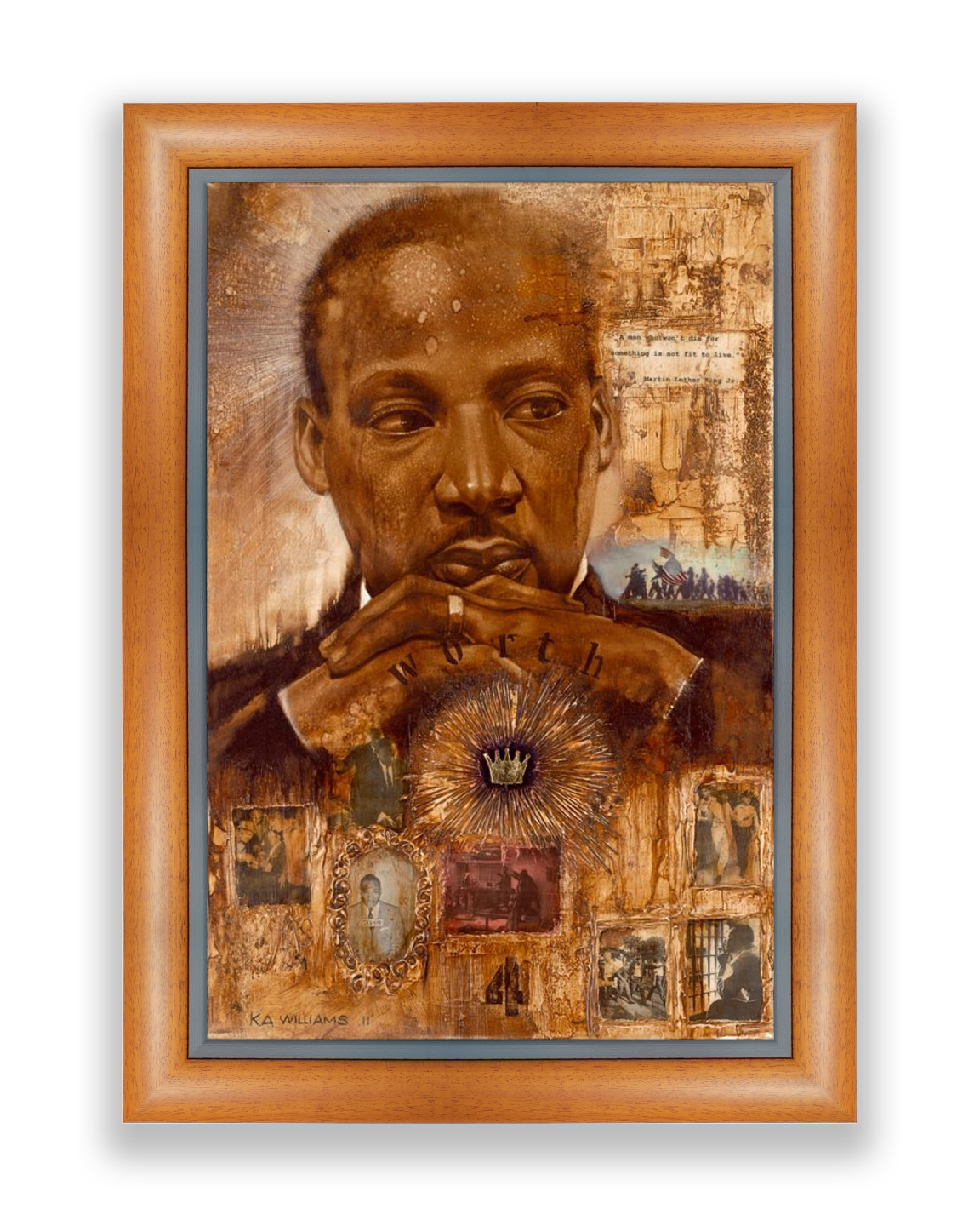 MLK- Worth Dying 4 (Framed Canvas)