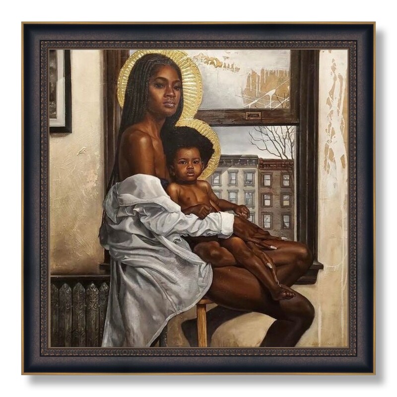 Madonna & Child on MLK Boulevard (Framed Canvas)