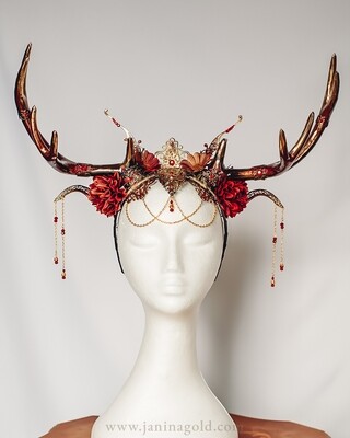 Red-Golden Antler Crown