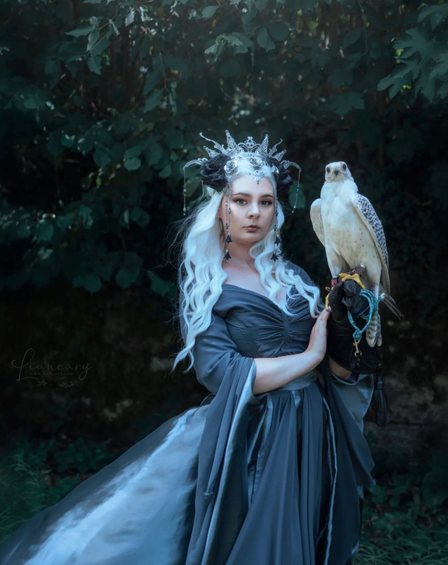 Silver Flower Crown - Black