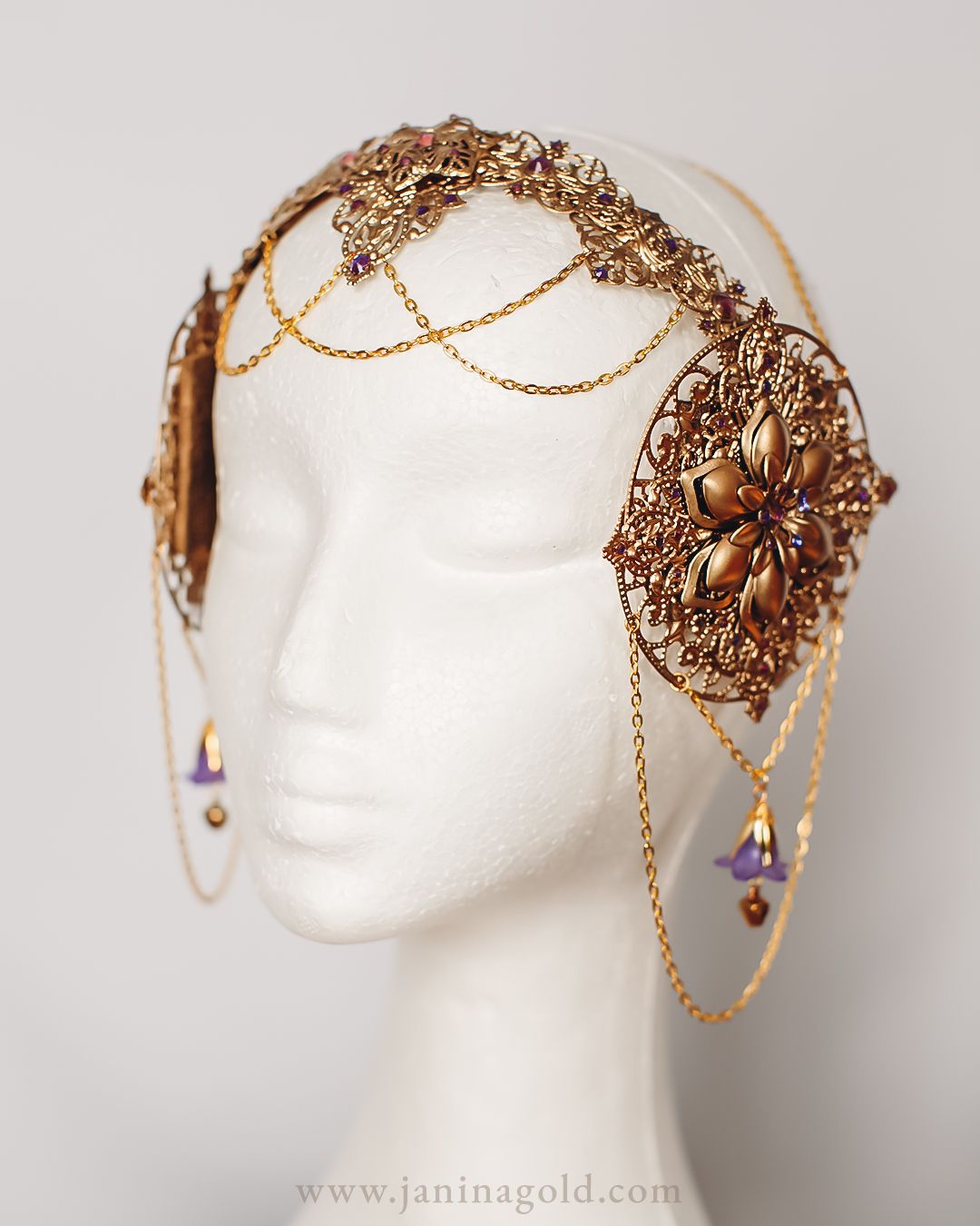 Golden Art Nouveau Crown - Purple