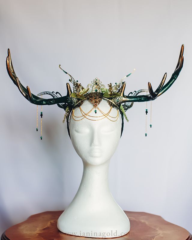 Green-Golden Antler Crown