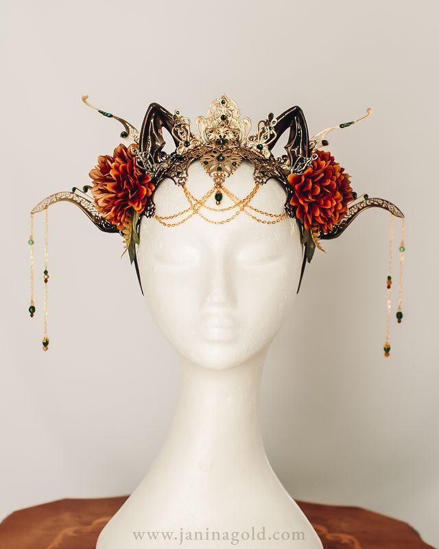 Gold and Black Cat Crown