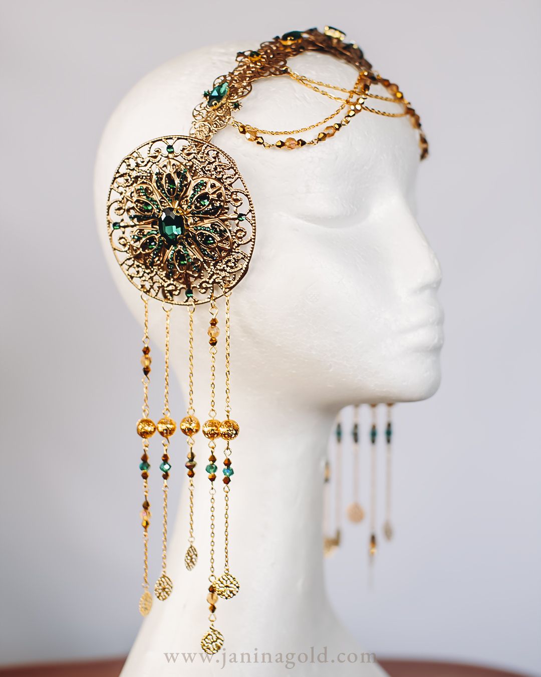 Gold and Green Art Nouveau Crown