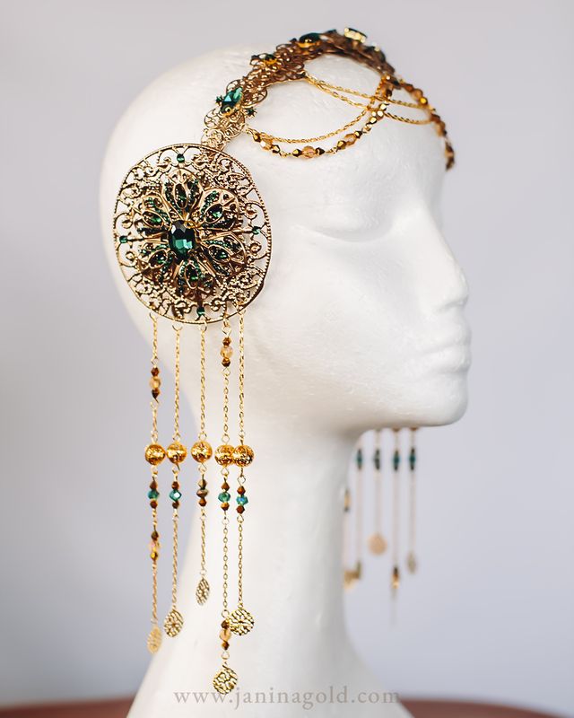 Gold and Green Art Nouveau Crown