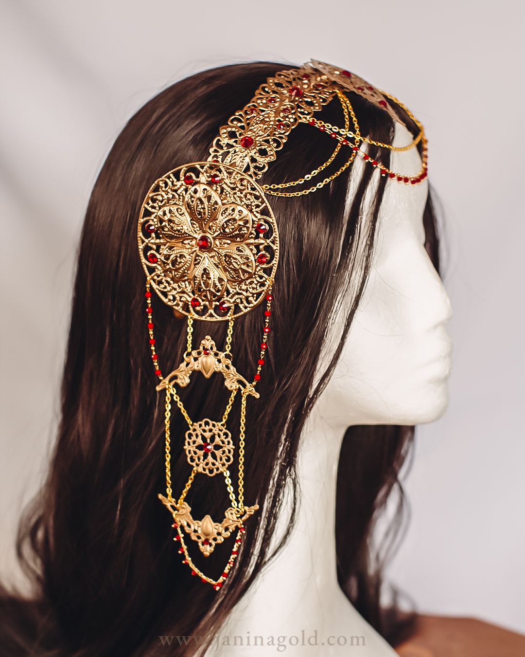 Gold and Red Art Nouveau Crown