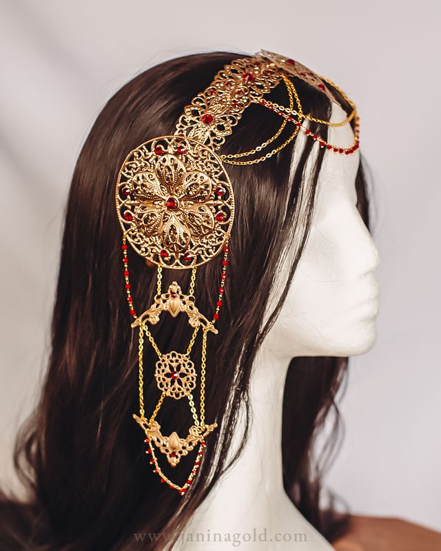 Gold and Red Art Nouveau Crown