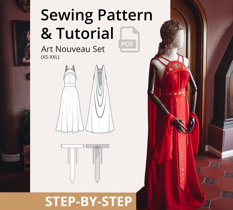 Art Nouveau Set Sewing Pattern PDF