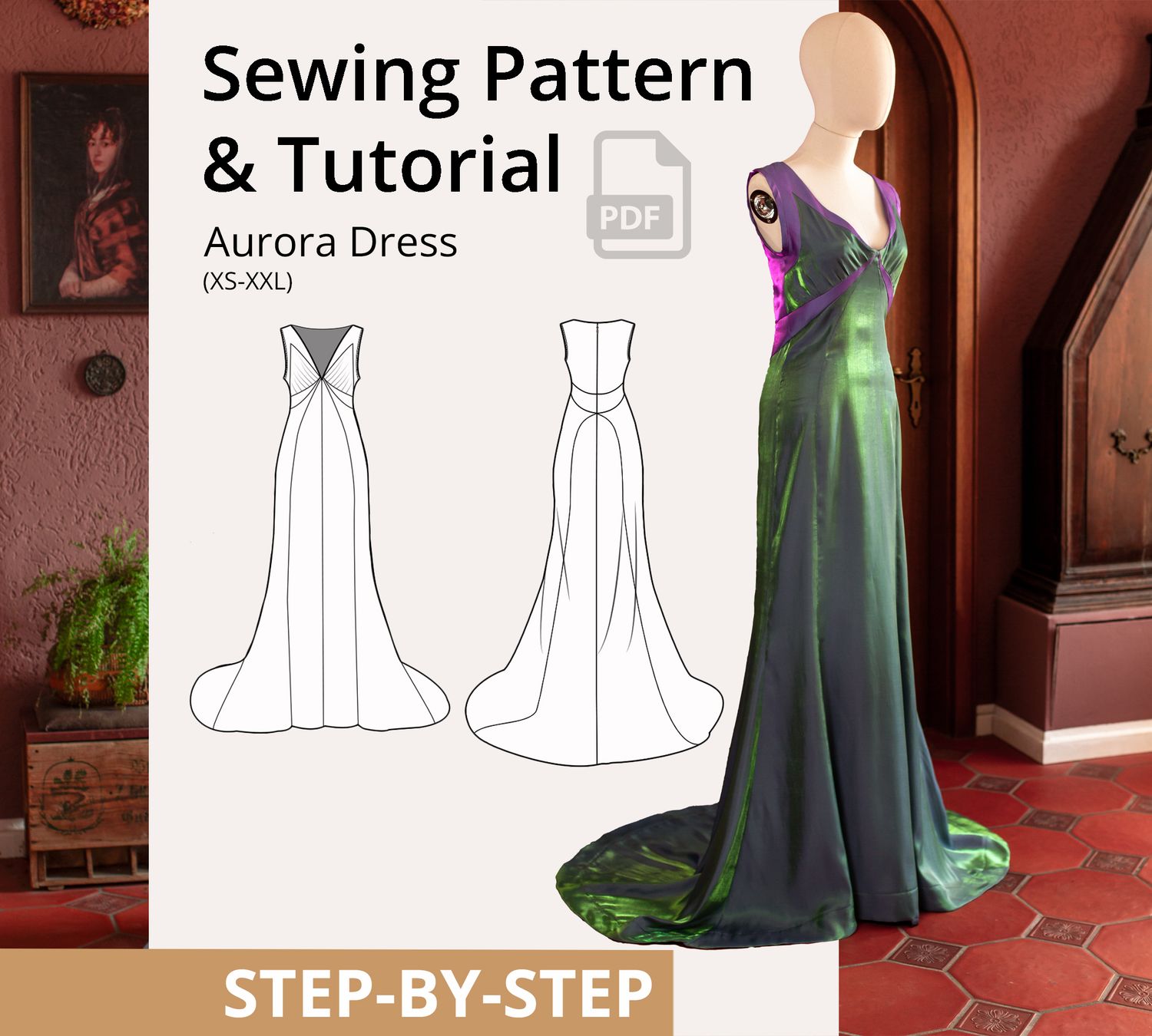 Aurora Dress Sewing Pattern PDF