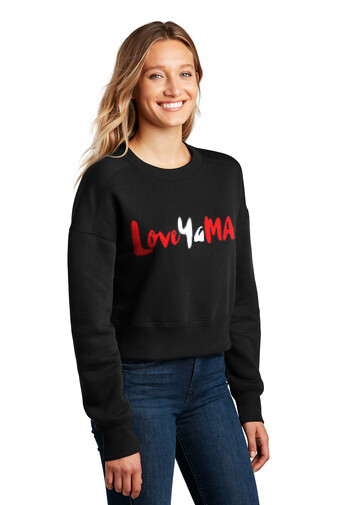 6. Love Ya MA Women’s Fleece Cropped Crew