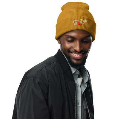 LYM mustard Waffle beanie