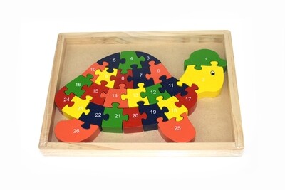 Wooden Turtle Puzzle in tray - 26-pieces