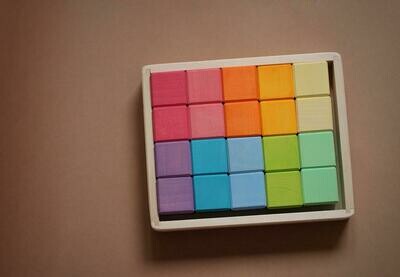 Pastel Rainbow Cube Blocks - 20 pieces