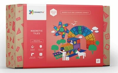 Connetix Magnetic Tiles - 212 piece Rainbow Mega Pack