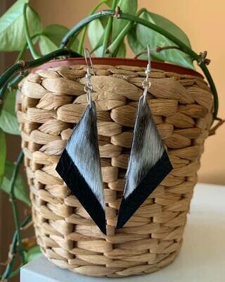 Sealskin and Leather Earring