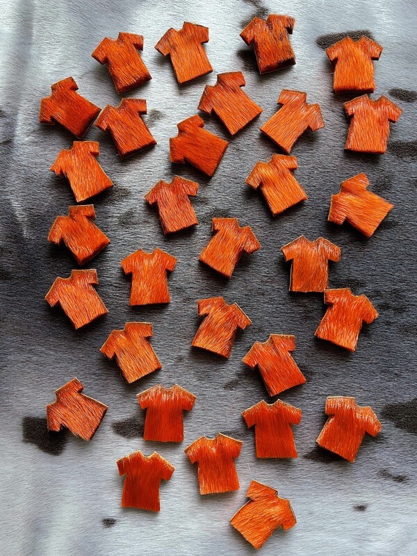 Orange Sealskin T-Shirt Broach